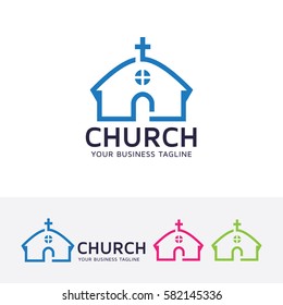 Church logo design. Vector logo template