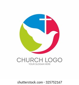 Church logo. Dove and cross.