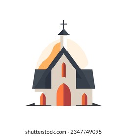 church logo in flat style isolated on white background. Vector illustration