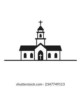 church logo in flat style isolated on white background. Vector illustration