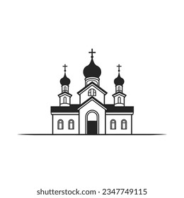 church logo in flat style isolated on white background. Vector illustration
