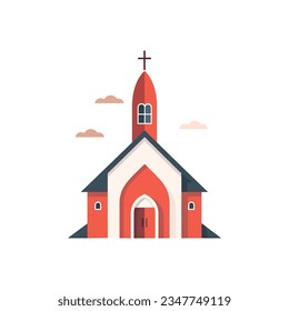 church logo in flat style isolated on white background. Vector illustration