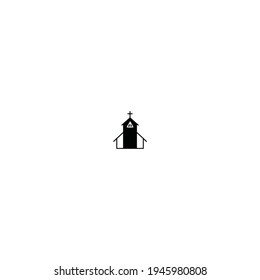 diseño de icono del logo de la iglesia con estilo plano 