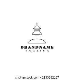 church logo icon design template black modern isolated vector illustration