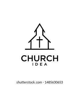 church logo icon design vector illustration