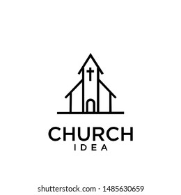 church logo icon design vector illustration
