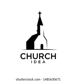 church logo icon design vector illustration