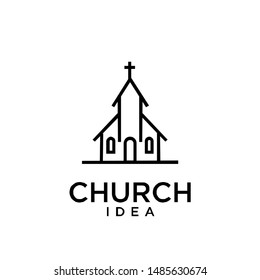 church logo icon design vector illustration