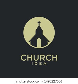 church logo icon design vector illustration