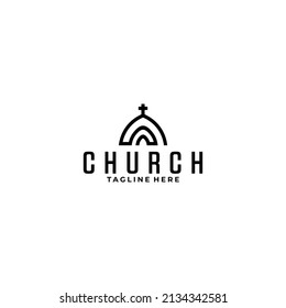 Church logo icon vector illustration concept