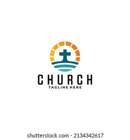 Concepto de ilustración vectorial del icono de la iglesia