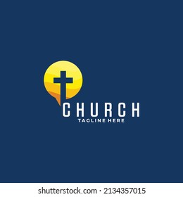 Church logo icon vector illustration concept