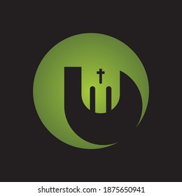 Church logo. Minimalistic logo design. Creative logo. Beautiful and simple element.