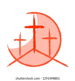 Church logo modern vector graphic abstract. Religion concept