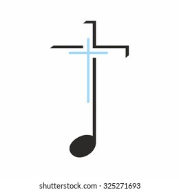 Church logo. Music cross