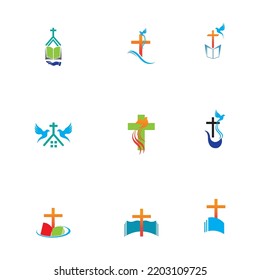 church logo set  vector illustration design template