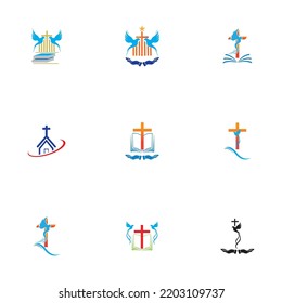 church logo set  vector illustration design template