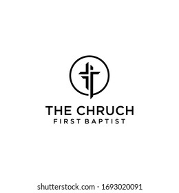 Church logo sign modern vector graphic abstract design