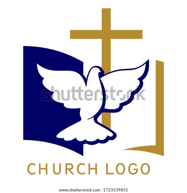 Church Logo Symbol Christianity Cross Dove Stock Vector (Royalty Free ...