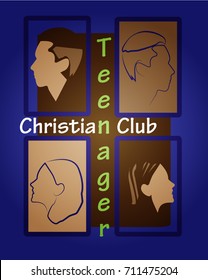 Church Logo. Teenager Christian Club.