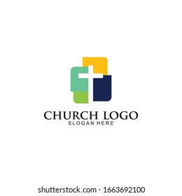 Church Logo template, Christian symbols. The Cross of Jesus, vector