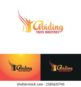 Church logo template. Christian symbols. The Bible, the cross of Jesus and the Holy Spirit (a dove).
