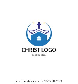 Church Logo template, design vector, emblem creative symbol