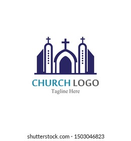 Church logo template design vector, creative icon 
