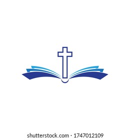 Church logo template design vector illustration