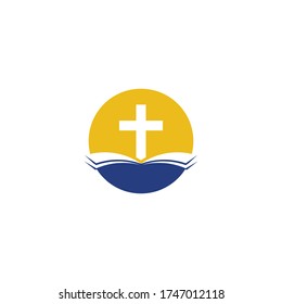 Church logo template design vector illustration