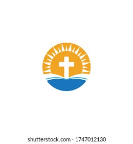 Church logo template design vector illustration