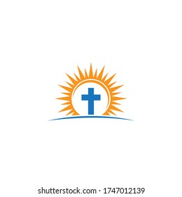 Church logo template design vector illustration