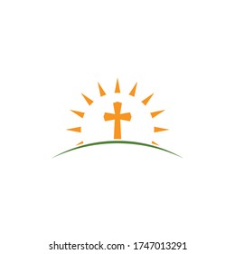 Church logo template design vector illustration