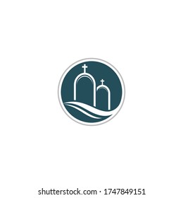Church logo template design vector illustration