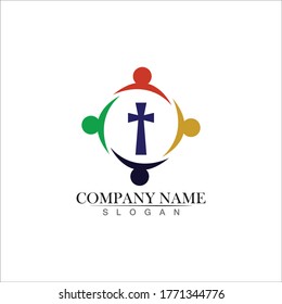 Church logo template design vector illustration