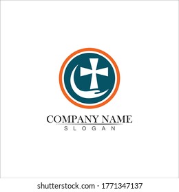 Church logo template design vector illustration