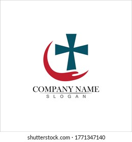 Church logo template design vector illustration