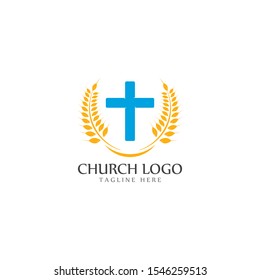 Church logo template vector icon illustration design 