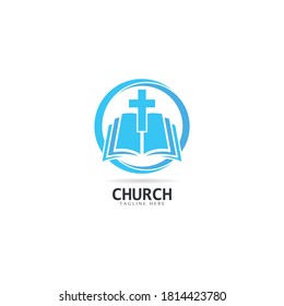 Church logo template vector icon illustration design 