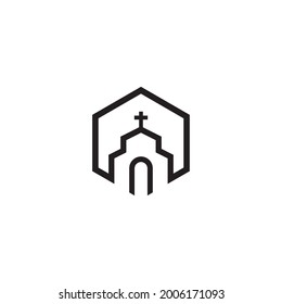 Church logo template vector icon illustration design 