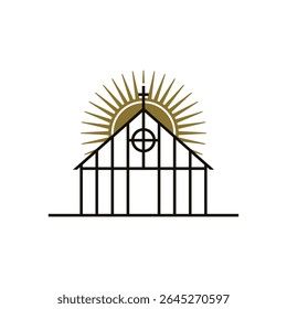 Church logo template vector icon illustration.