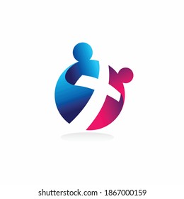 church logo with two persons concept
