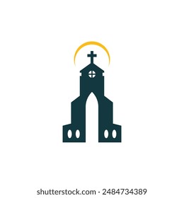 Church logo vector flat design vector