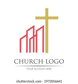 church logo vector illustration design template