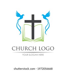 church logo vector illustration design template