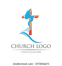 church logo vector illustration design template