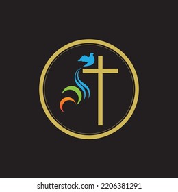 Church Logo Vector Illustration On Black Stock Vector (Royalty Free ...