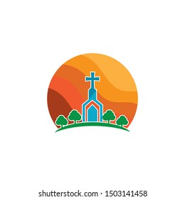 Church logo vector illustration template