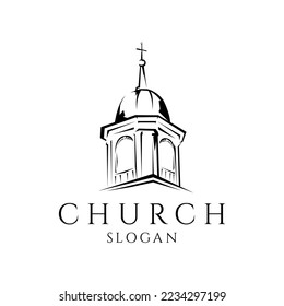 Church logo vector template isolated  on white background