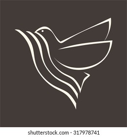 Church logo. Waves and dove